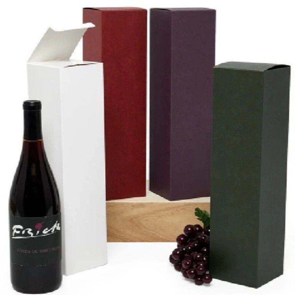 PURPLE Bottle Wine Gift Boxes – Set of 12 - Size: 3.5" x 3.5" x 13.5"
